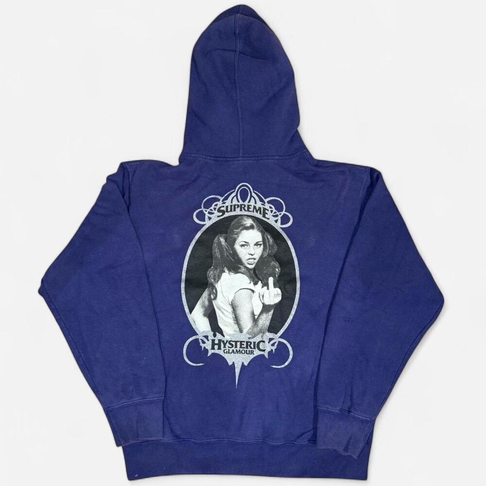 SUPREME® SS21 Hysteric Glamour Zip-Up Hooded Sweatshirt Navy - Size M